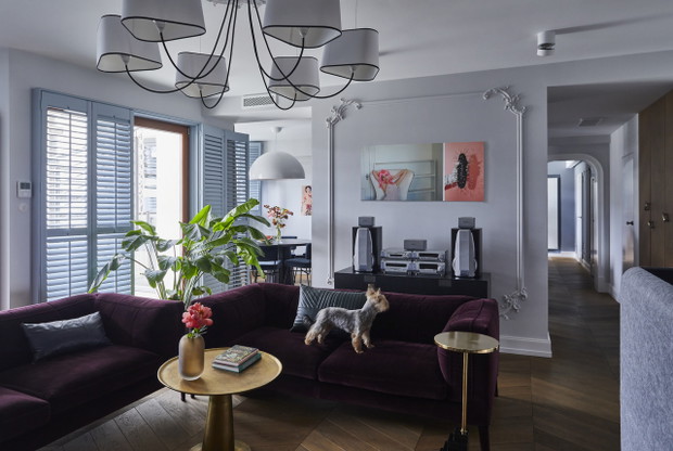 Mieszkanie w kolorze burzowego błękitu, projekt: architekt Anna Koszela