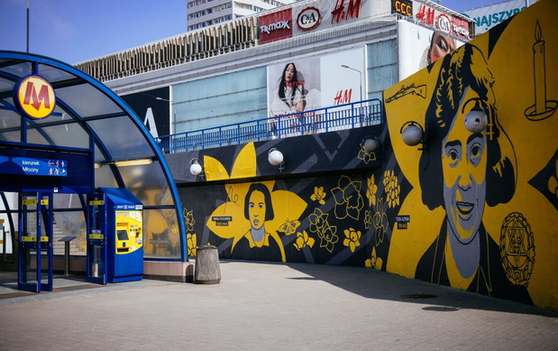 Mural upamiętniający 78. rocznicę wybuchu powstania w getcie warszawskim