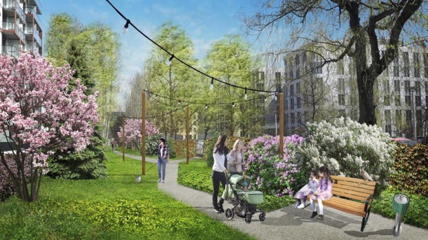Park Linearny przy ul. Suwak na Służewcu