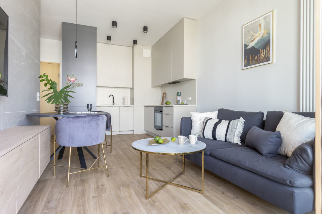 Niewielkie mieszkanie na warszawskiej Woli, • Projekt wnętrza: Architekt wnętrz Olga Nowosad-Szewców / Decoroom • Projekt zabudowy kuchennej i meblowej: Architekt wnętrz Katarzyna Domańska / Decoroom Kitchen