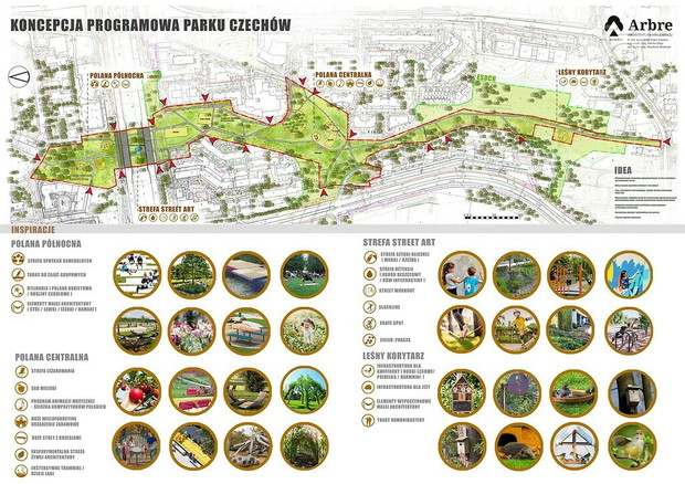 Park w wąwozie Czechów - wstępna koncepcja