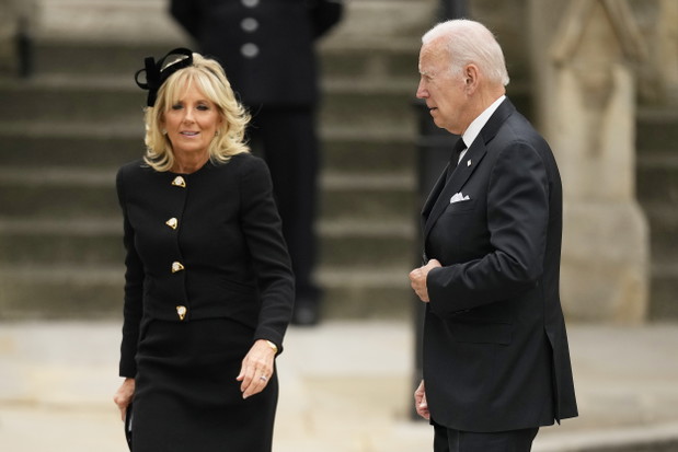 Pogrzeb królowej Elżbiety II - Joe Biden i Jill Biden