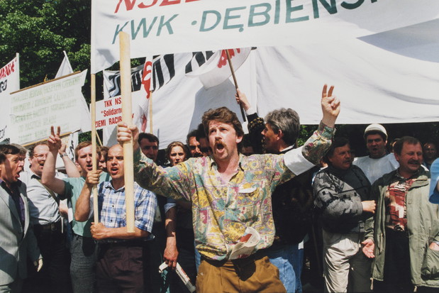 Andrzej Iwańczuk, Protesty górników i hutników ze Śląska, 26.10.1995, Agencja Wyborcza