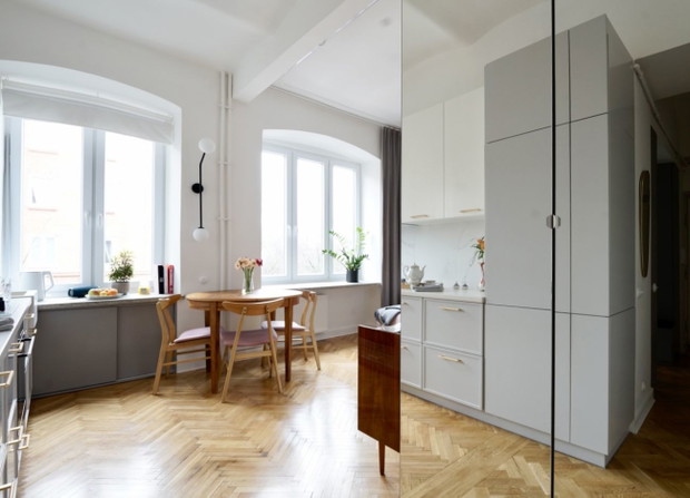 Mieszkanie na Kolonii Wawelberga, projekt pracownia architektoniczna Modullar