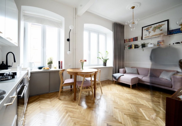 Mieszkanie na Kolonii Wawelberga, projekt pracownia architektoniczna Modullar