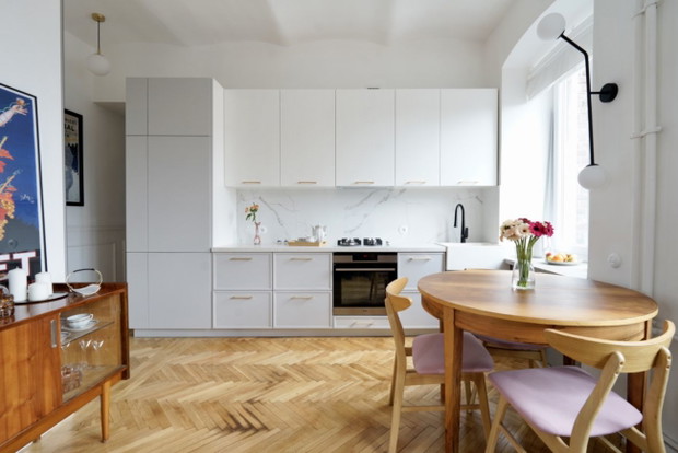 Mieszkanie na Kolonii Wawelberga, projekt pracownia architektoniczna Modullar