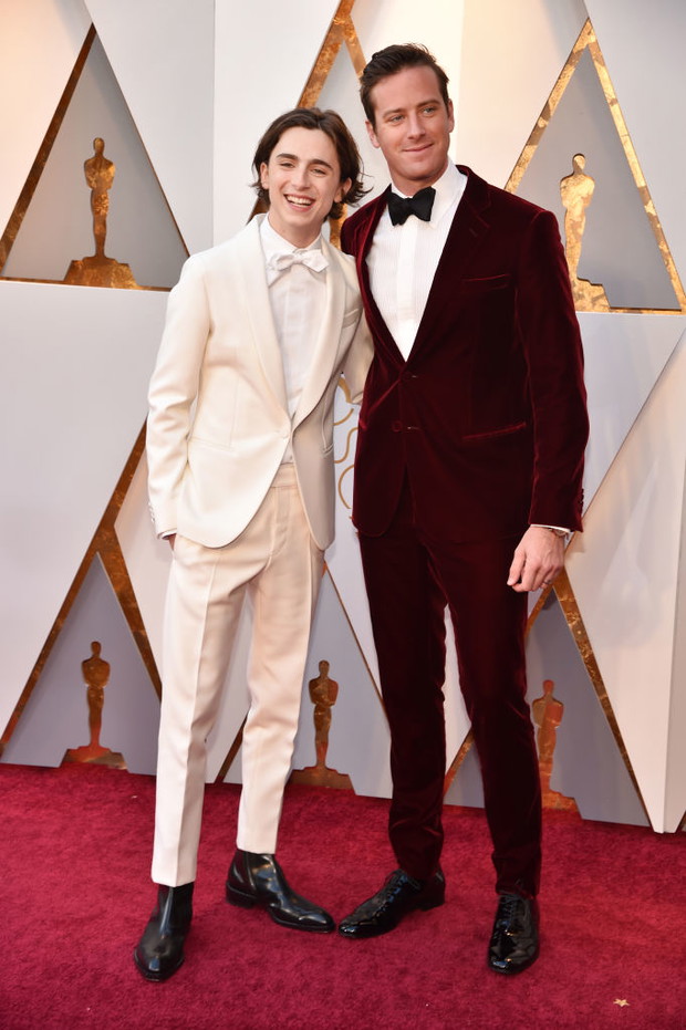 Oscary 2018: Timothee Chalamet (w stylizacji marki Berluti) i Armie Hammer