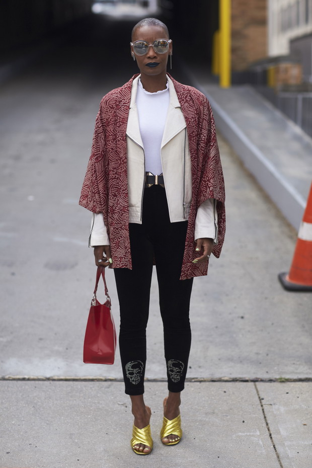 Zdjęcia street fashion z Tygodnia Mody w Nowym Jorku