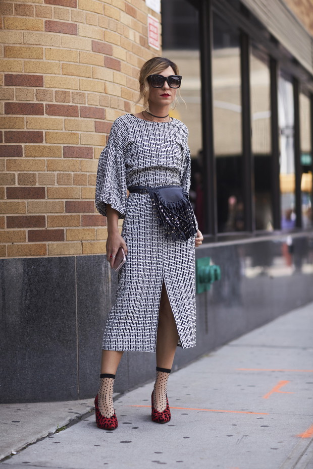 Zdjęcia street fashion z Tygodnia Mody w Nowym Jorku