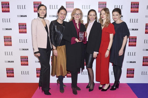 EIBA 2018: Iwona Kamińska z Sisley, redaktor naczelna ELLE Marta Drożdż, Jolanta Szemocka z Sisley, Dagmara Rybczyńska Sisley, szefowa działu Uroda Marta Krupińska, redaktor urodowy ELLE Iza Poniatowska-Mazur