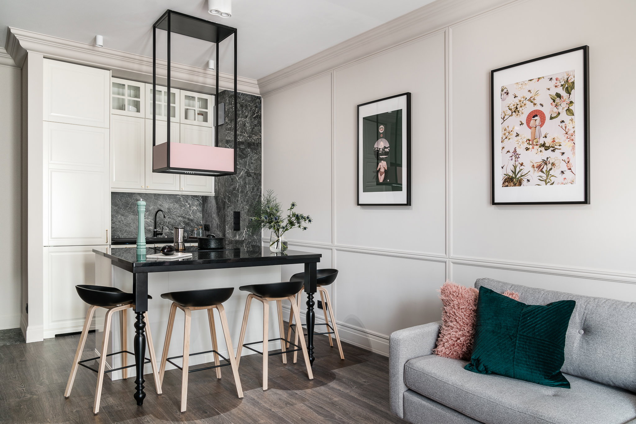 Wnętrze tygodnia: kobiece i eleganckie 40 m2 w Gdańsku
