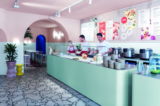 Restauracja L.A. POKÉ, projekt: Ester Bruzkus Architekten