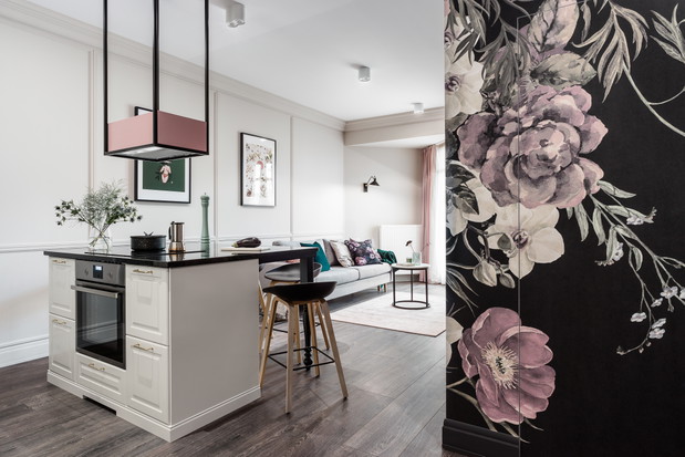 Wnętrze tygodnia: kobiece i eleganckie 40 m2 w Gdańsku