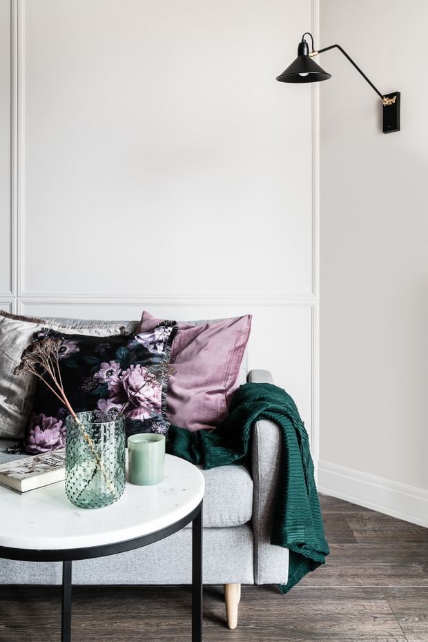 Wnętrze tygodnia: kobiece i eleganckie 40 m2 w Gdańsku