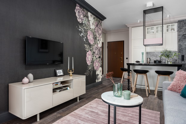 Wnętrze tygodnia: kobiece i eleganckie 40 m2 w Gdańsku