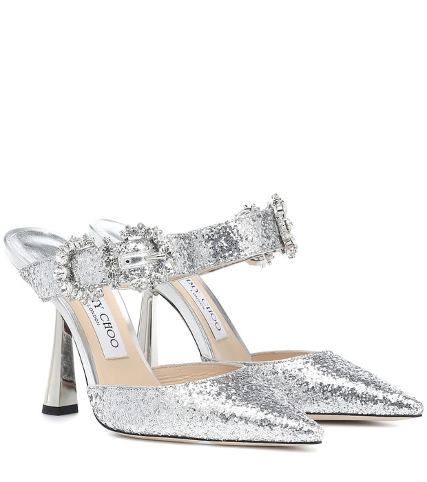 Srebrne szpilki Jimmy Choo, MyTheresa.com,