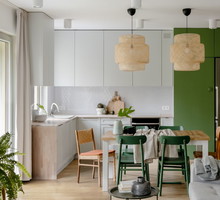 Zielone mieszkanie na warszawskim Bemowie, projekt: Gabriela Bartczak, Design My Deer