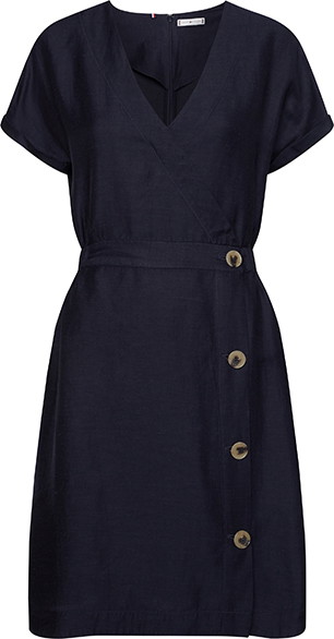 Lniana sukienka Tommy Hilfiger