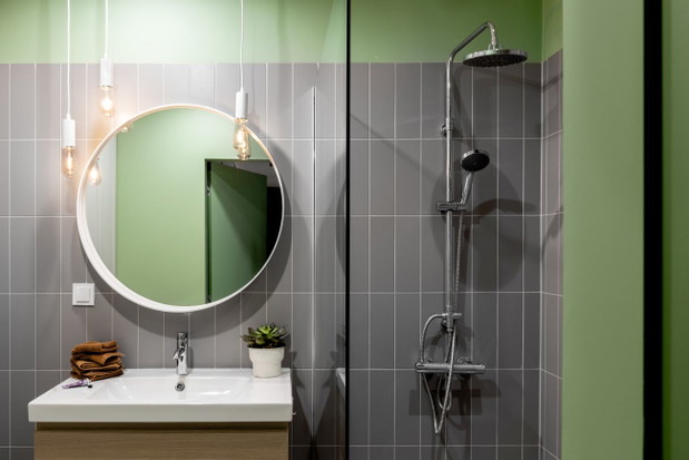Zielone mieszkanie na warszawskim Bemowie, projekt: Gabriela Bartczak, Design My Deer