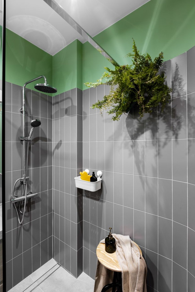 Zielone mieszkanie na warszawskim Bemowie, projekt: Gabriela Bartczak, Design My Deer
