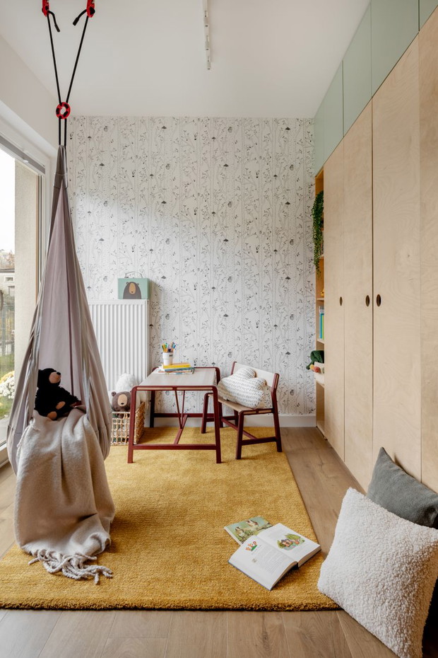 Zielone mieszkanie na warszawskim Bemowie, projekt: Gabriela Bartczak, Design My Deer