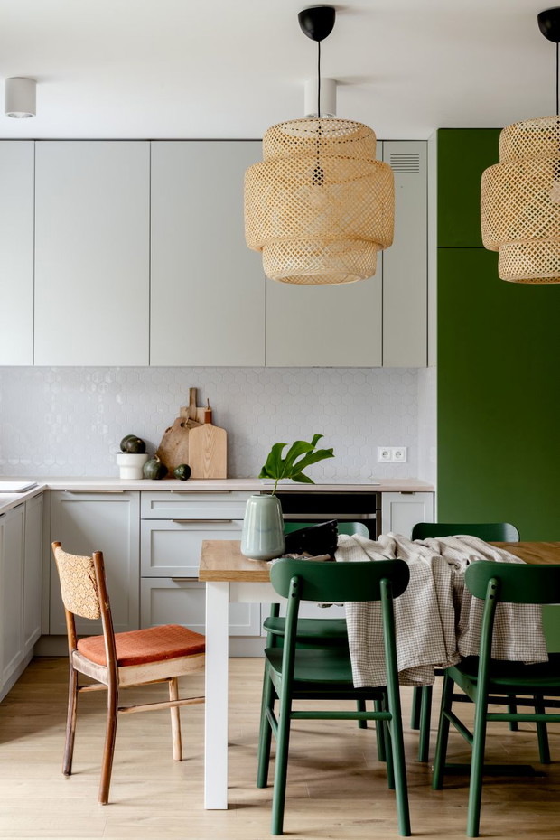 Zielone mieszkanie na warszawskim Bemowie, projekt: Gabriela Bartczak, Design My Deer