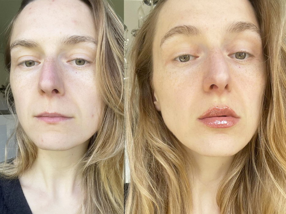 Jestem redaktorką beauty i używam ulubionego błyszczyka Włoszek. Dał mi efekt "crystal chestnut".  Mieni się jak szklana taflach