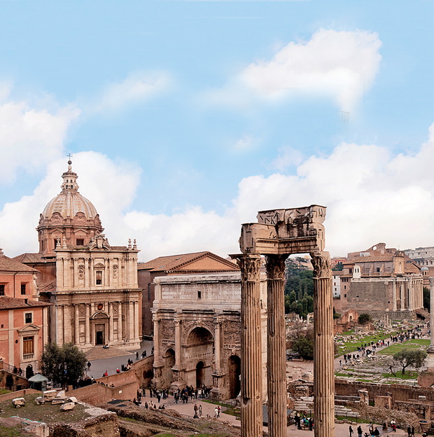 The Ancient Roman Forum in Rome Italy