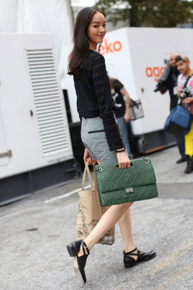 Street fashion: modelki na New York Fashion Week