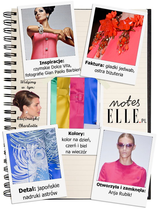 Notes ELLE.pl Gucci wiosna-lato 2013 / kolaż ELLE