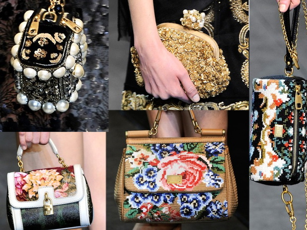Dolce & Gabbana. Torebki na jesień 2012 - najmodniejsze propozycje z wybiegów / kolaż ELLE