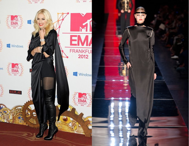 Gwen Stefani w projekcie Jean Paul Gaultier na gali MTV EMA 2012 (fot. East News, Imaxtree)