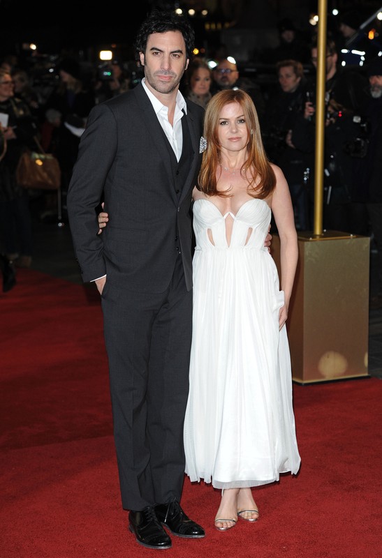 Picture Shows:   Sacha Baron Cohen and Isla Fisher attending the World premiere of 'Les Miserables' at the Empire and the Odeon, Leicester Square, London, on Wednesday December 05, 2012.