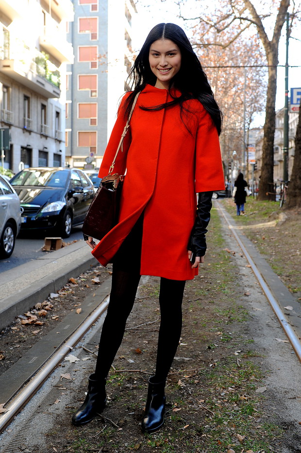 Street fashion: modelki kochają czerwień!