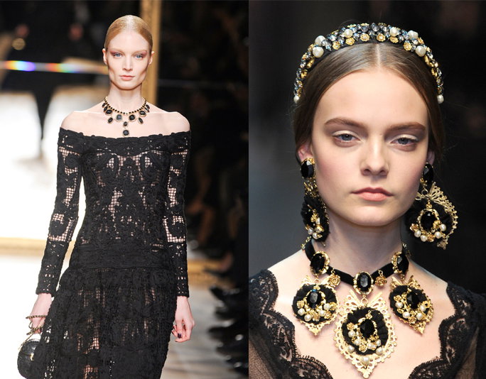 Salvatore Ferragamo, Dolce&Gabbana, jesień/zima 2012 fot. Imaxtree