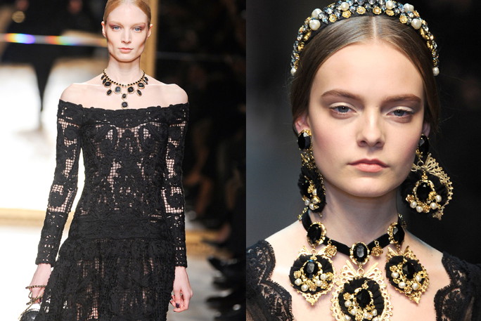 Salvatore Ferragamo, Dolce&Gabbana, jesień/zima 2012 fot. Imaxtree