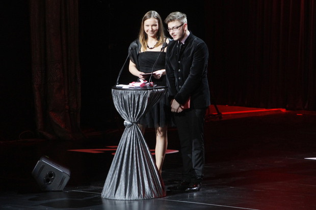 Magdalena Bojanowicz i Maciej Frąckiewicz na gali Paszporty Polityki 2012 (fot. Akpa)