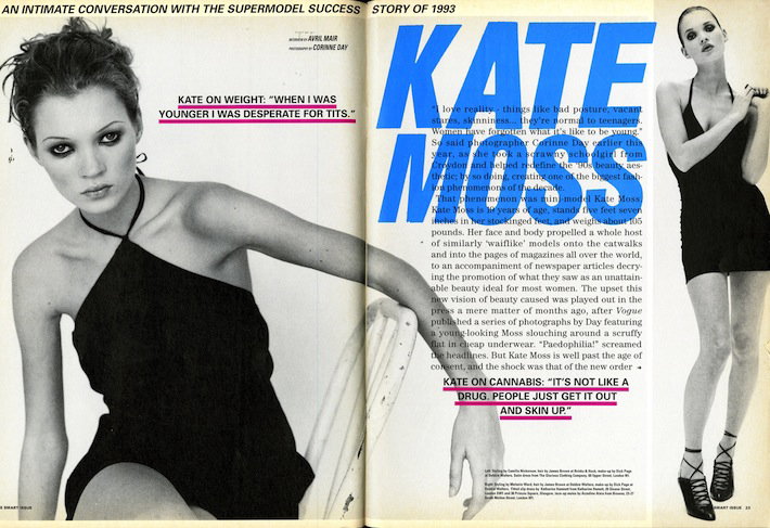 Kate Moss w i-D grudzień 1993