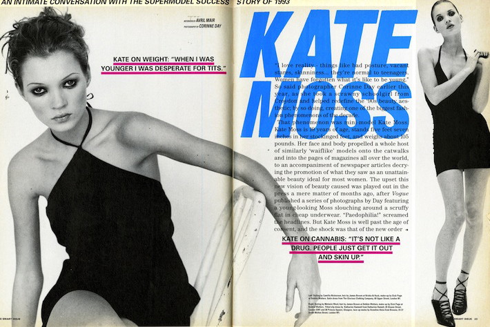Kate Moss w i-D grudzień 1993