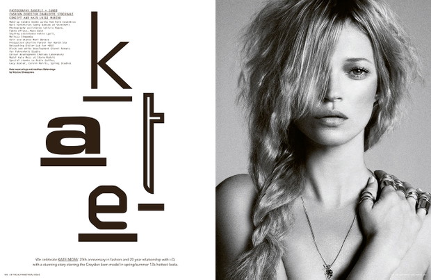 Kate Moss w i-D Pre-Spring 2013, fot. Daniele & Iango
