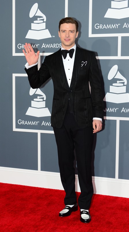 Justin Timberlake na rozdaniu nagród Grammy 2013, fot. East News