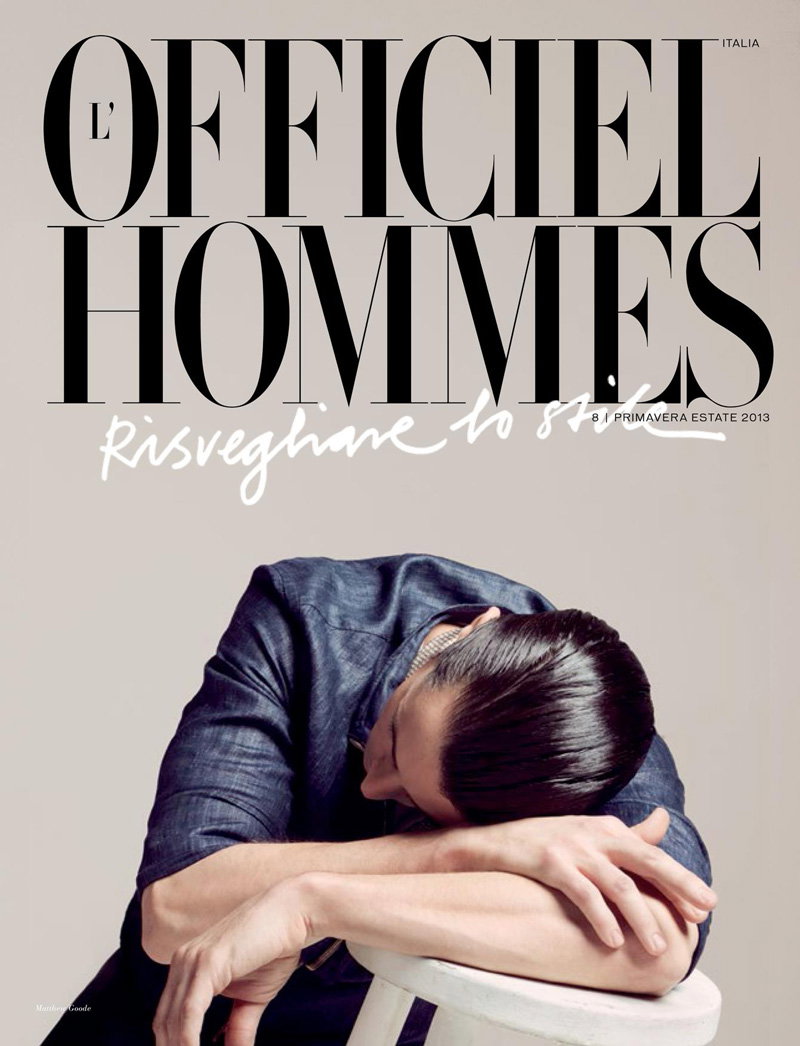 Matthew Goode dla L'Officiel Hommes Italia, wiosna-lato 2013, fot. Johan Sandberg for L'Officiel Hommes Italia
