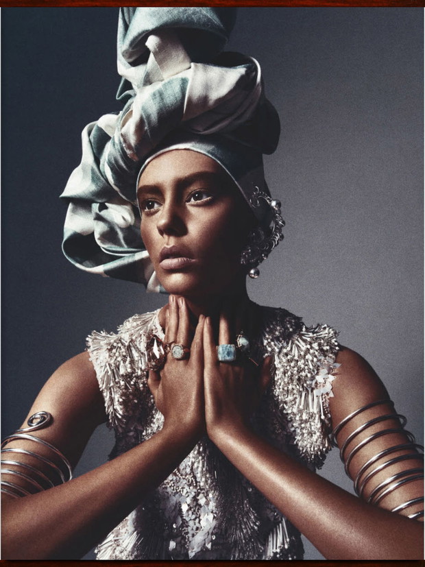 Ondria Hardin w sesji African Queen Numéro , marzec 2013 / fot. Sebastian Kim