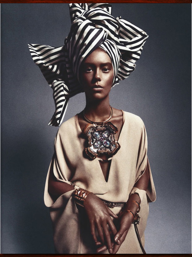 Ondria Hardin w sesji African Queen Numéro , marzec 2013 / fot. Sebastian Kim
