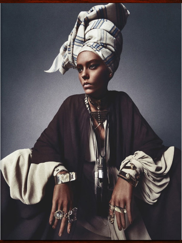 Ondria Hardin w sesji African Queen Numéro , marzec 2013 / fot. Sebastian Kim