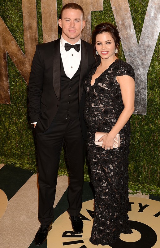 Gwiazdy w ciąży: Jenna Dewan i Channing Tatum na 2013 Vanity Fair Oscar Party, fot. East News