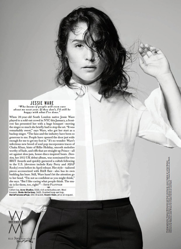 Jessie Ware w ELLE US, 05.2013, fot. Thomas Whiteside/Jed Root/ skan