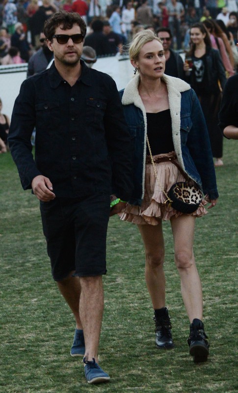 Gwiazdy prywatnie: Joshua Jackson i Diane Kruger na festiwalu Coachella, fot. East News