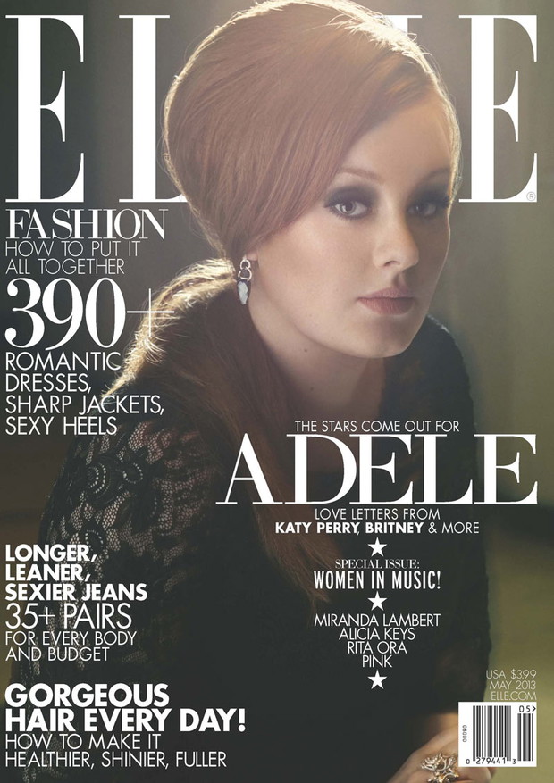 ELLE kocha wokalistki - Adele na jednej z okładek majowego numeru/ ELLE US, maj 2013