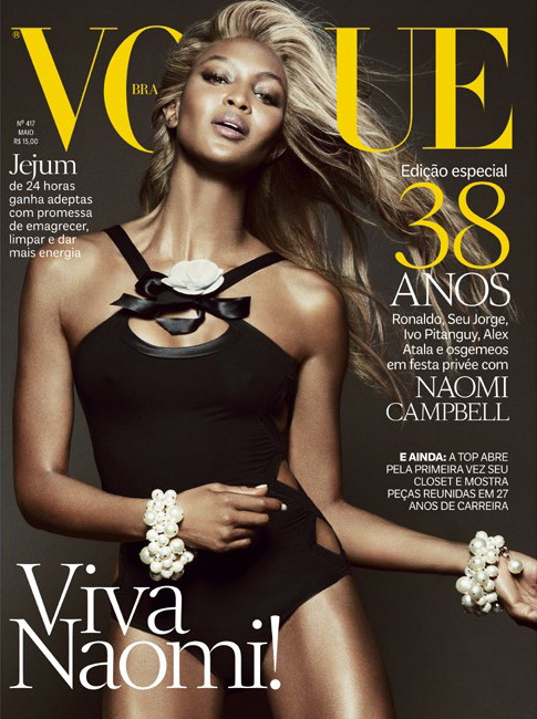 Vogue Brazil dowodzi, że Naomi Campbell wygląda świetnie nawet w blondzie. Bezskutecznie!/ Vogue Brazil maj 2013